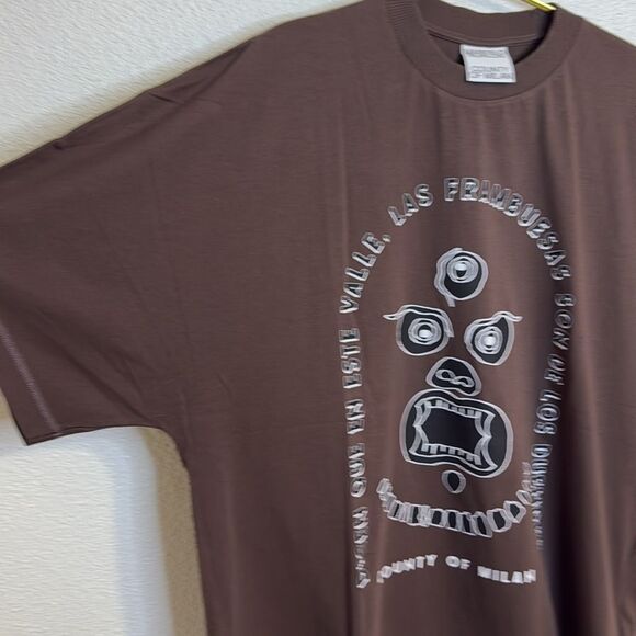 NEW-Marcelo Burlon- brown totem pole t-shirt - Size XXL - Picture 3 of 11